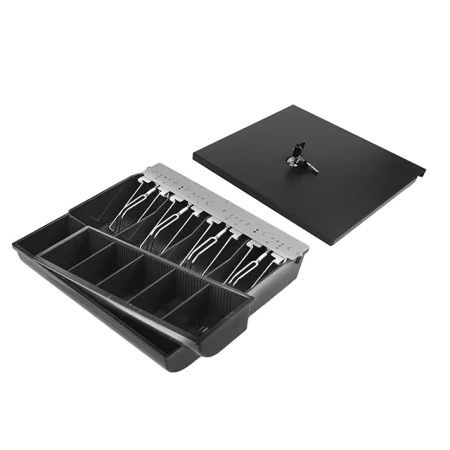  Денежный ящик Microinvest LB-330T ручной + PUSH., 335х368х80, черный, малый  фото в интернет-магазине Бизнес РОСТ  - торговое оборудование.